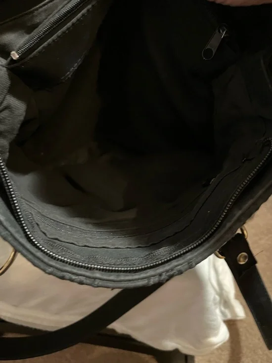 Black Monogram Tote Bag Gold Hardware Shoulder Bag - Picture 5 of 12